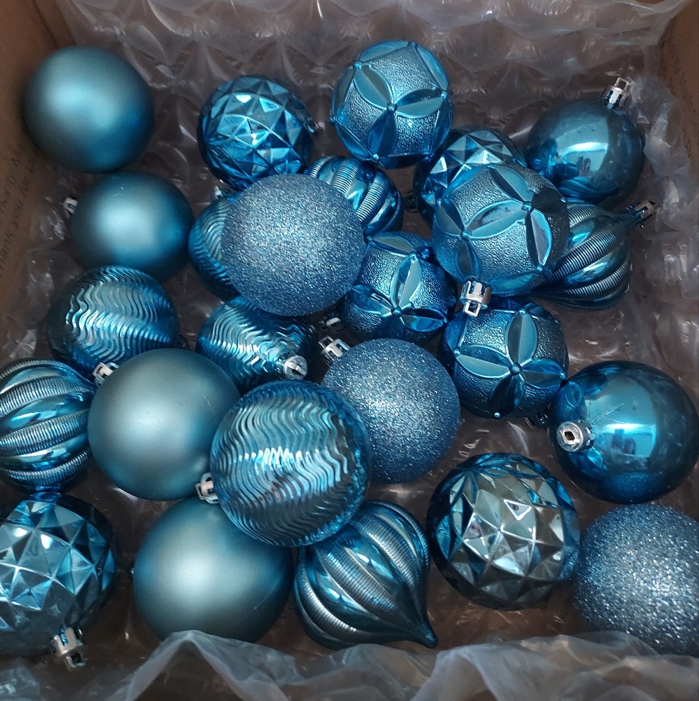 25 Piece Blue Holiday Ornament Set